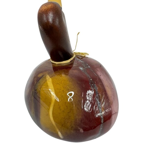 Carved Jasper Stone Duck Figurine Artisan Made Alain Larochelle Quebec Wood Beak - Picture 5 of 9